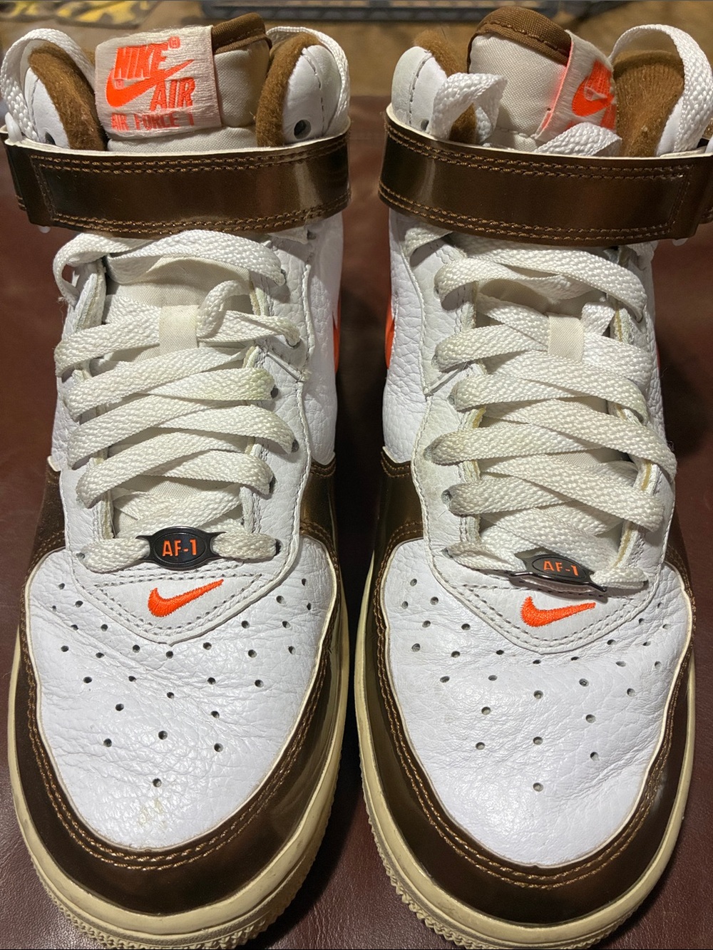 men's version of the Nike Air Force 1 Mid QS "Ale Brown". Size 7